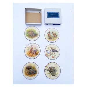 ASHDENE Purely Australian 6 Round Coasters Animals